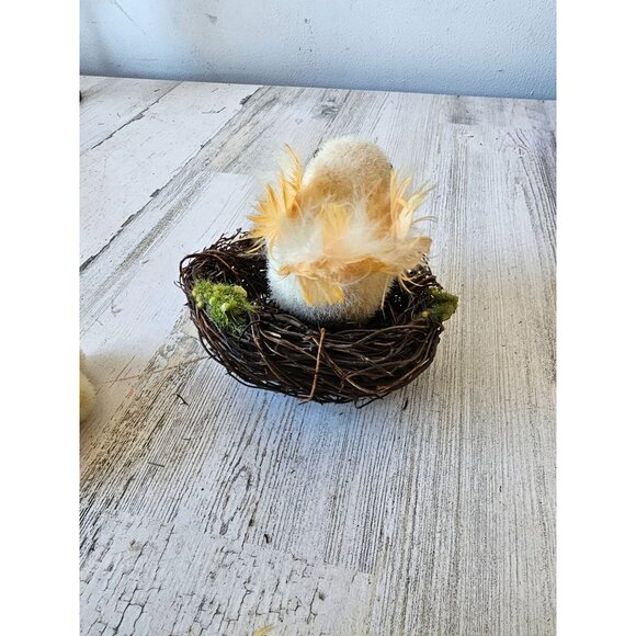 Vintage fluffy bird nest baby ducks Easter spring for life-size unique feathers - Picture 10 of 11